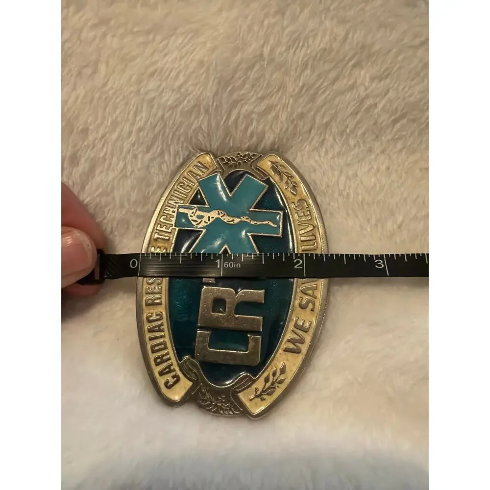 Vintage EMT Cardiac Rescue Technician Belt Buckle Blue Star of Life BTS 2343